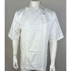 Chef Works‎ Capri Premium Cotton Chef Coat 42 NWT Short Sleeve Button-Up ECSS